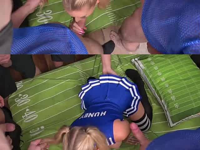 Cheerleader Team-fucked By Whole Football Team