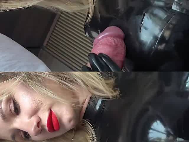 Busty Blonde Wearing Latex Wants Your Cum