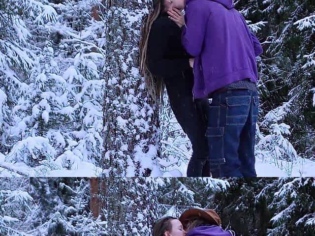 Sex in the winter forest whilst the snow is falling - RosenlundX - HD