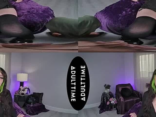 UP CLOSE VR - Sultry Kitty Livecam Ditches Her Gothic Attire To Energetically Ride Your Jock - POV