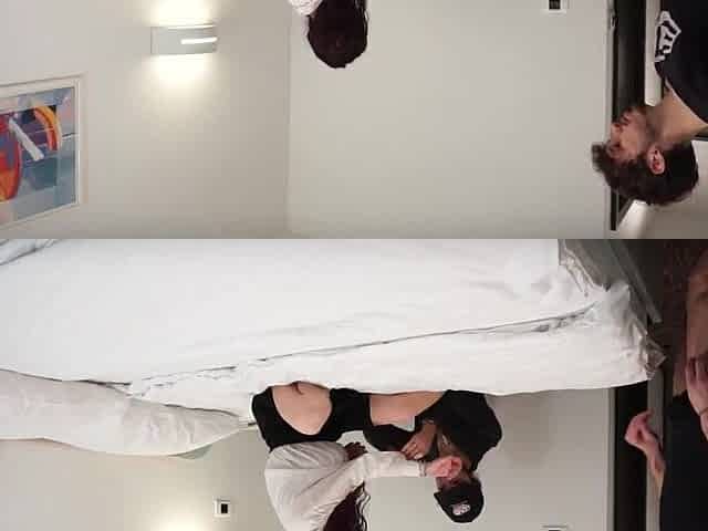 2 allies on vacation bang the cleaning lady in the hotel - Three-some Male+Male+Female