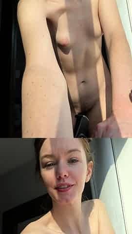Brunette amateur teen masturbate to her boyfriend