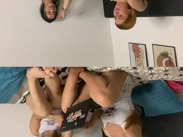 My Friend And I Doing Scissors