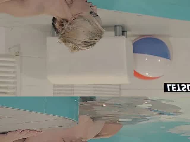 Curvy Golden-haired Rides His Dong Poolside After Sloppy Soaked Oral