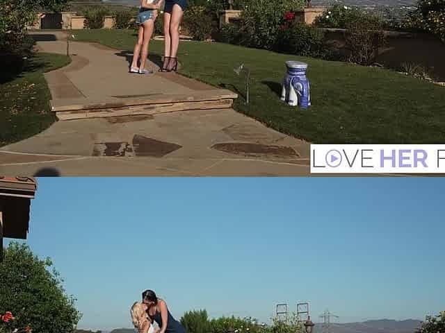 Licking Their Feet Outdoors - Olivia Madison And Emma Rosie