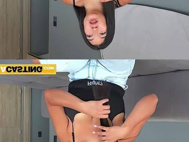 Breasty Latin chick Sweetheart Constricted Snatch Railed By BWC Pervy Producer On Bed Casting