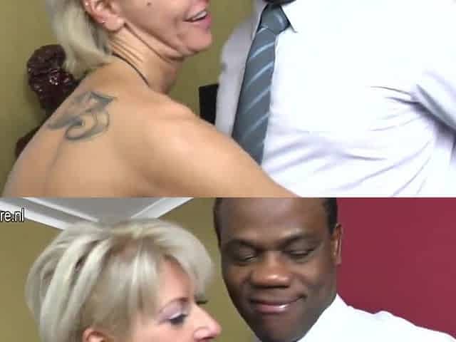 Posh older stepmom takes large ebony dong