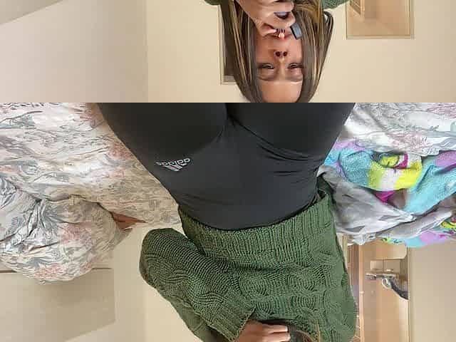 tiny black smokin' and showing cameltoe