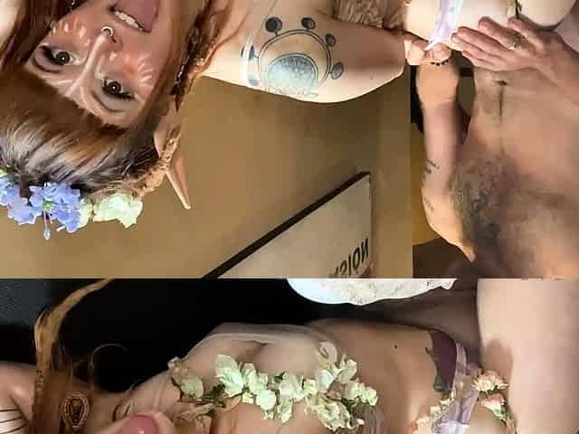 Pretty amateur redhead teen Farrah Flower fucked in public