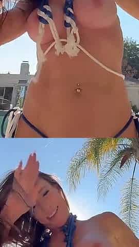 Hot Bikini Model Sofie Marie Receives Incredible Poolside Fuck