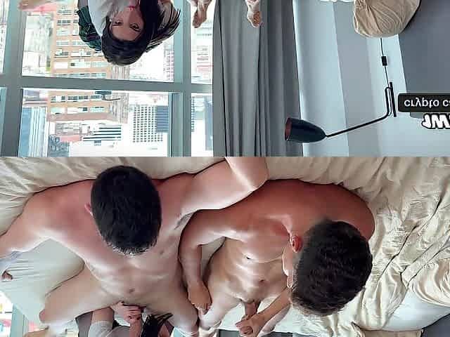 FOURSOME - COLLEGE ANGEL GETS BY HER CLASSMATES AND TEACHER ft Yeriblue Raulbud Bradybud