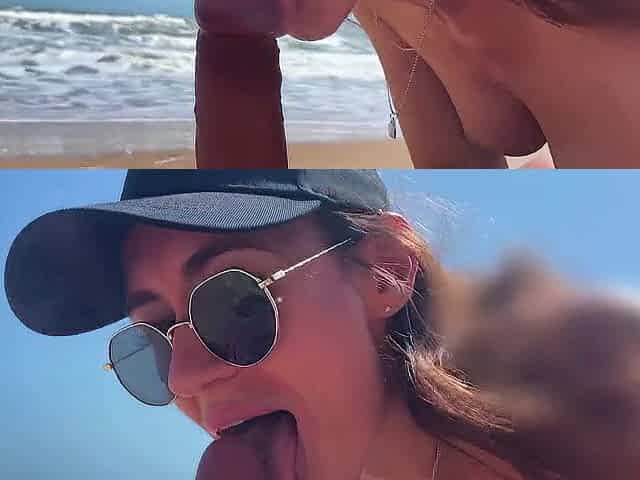 Super POV Oral sex From Girl Hotty in a Cap, Seashore, In nature's garb In nature's garb Beach, Oral sex Sex Toys