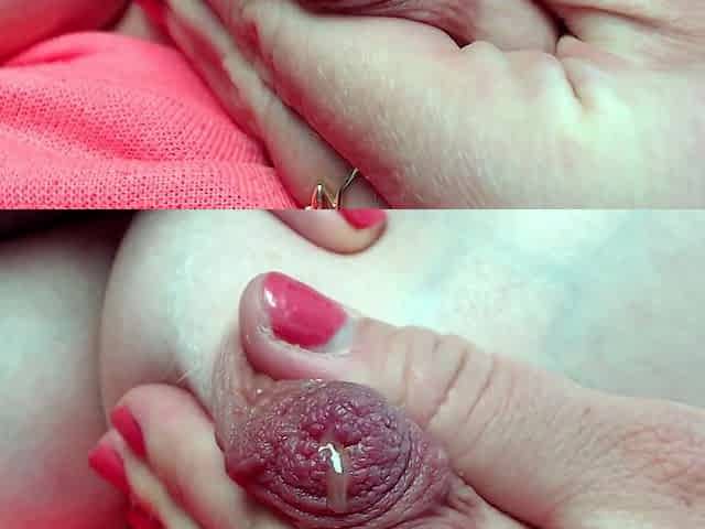 Sweet beauty masturbating on webcam close up