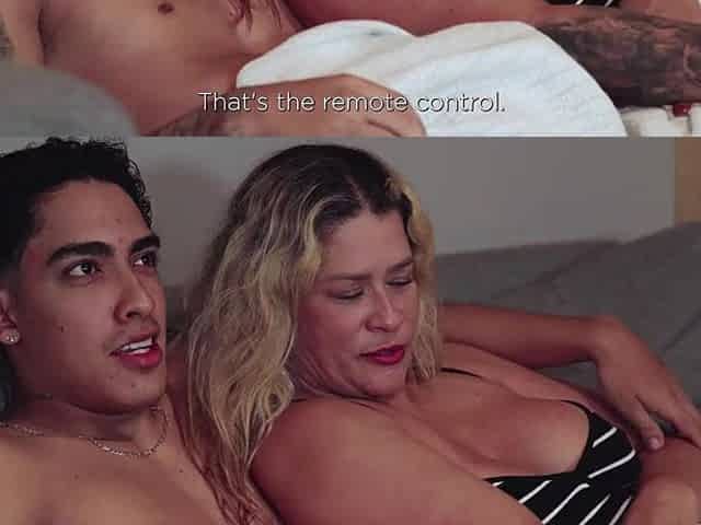 Sexy stepmom offers him have sex quietly so her spouse won't hear 'em.