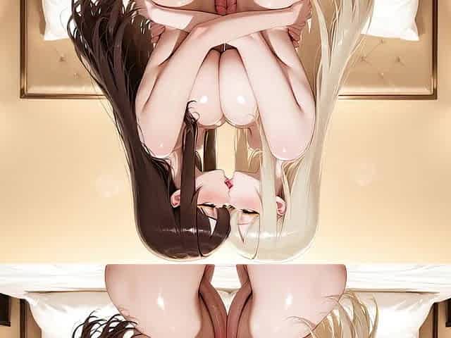 Blond & Brunette hair Futa Hotel Night: Intensive Futanari on Futanari Sex (AI Generated)