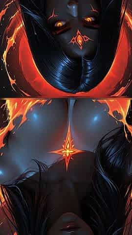 Shadow Assassin Warrior Woman with Jet Black Hair and Amber Eyes Dark Fantasy Portrait Ai Art Slideshow