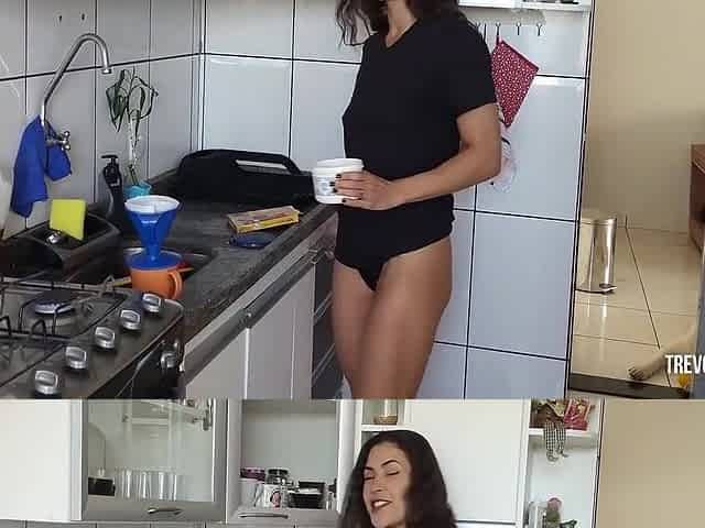 Morning Grind: Latina Gets Creamed Before Coffee!