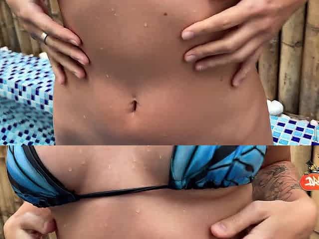 Tiny gal with a large butt gets drilled in the pool / POV