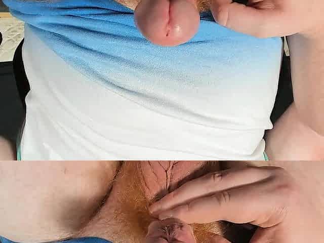 EXCITED REDHEAD uses PRECUM as LUBE during edge session!