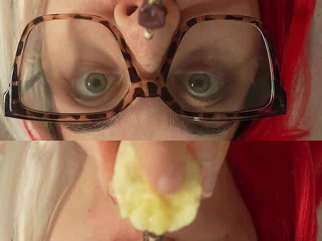 Giantess Stepsister Eats Tiny Stepbrother's Big Cock Because It's a Banana and so She Replaces
