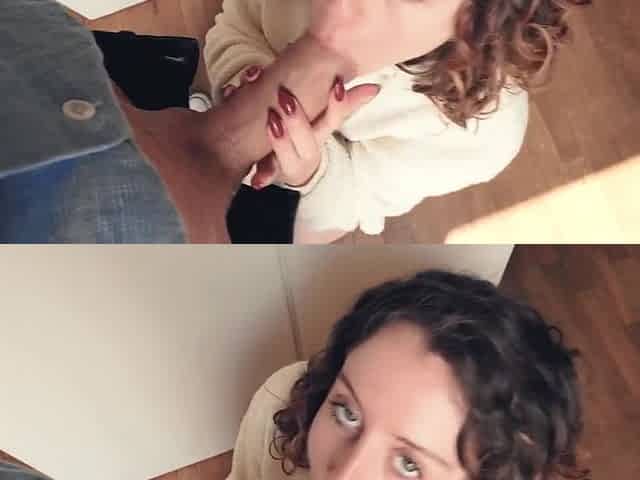Blowjob Before Lauch Break With Little Arden