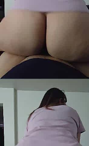 Oriental Wench Bouncing Her Large Booty On It