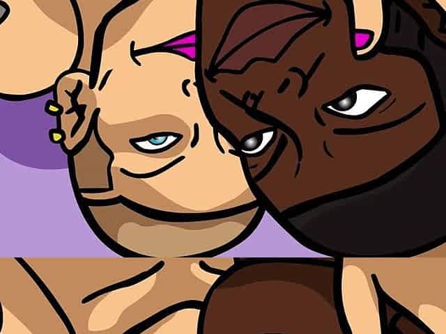 2 Sexy strippers Slobber over large ebony weenie