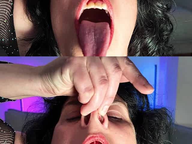 Emma Smile MILF Shows Her Nostrils Pressing Her Nose Fetish