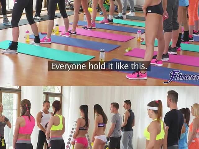 Fit Full-Breasted Asian's Lesbian Workout Porn