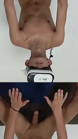 He Was Watching Porn with Virtual Reality Glasses, Stepmom Tricked Him Into Being Part of the Toy to Be Fucked