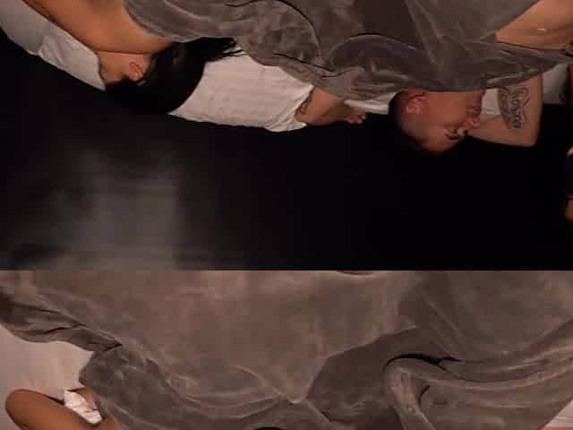 Cuckold wife! Spouse and neighbour with large breasts bang behind her back