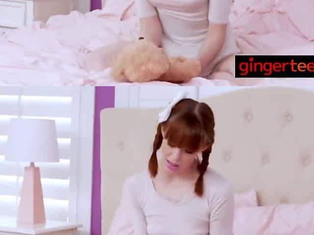 Teddy Bear - Redhead Alexis Fingers Her Cunt As She Plays With Her