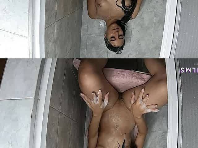 Beautiful Latina Showers to Orgasm