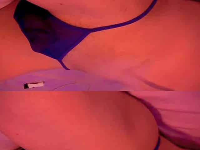 Tucked in a blue thong