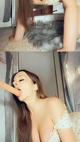 Blonde amateur gives webcam show with toys