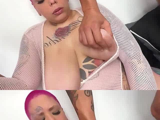 Short-haired BBW gangbang porn