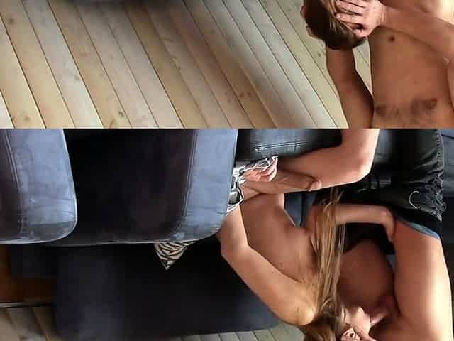 Redhead babe caught masturbating, uses my cock for orgasm!
