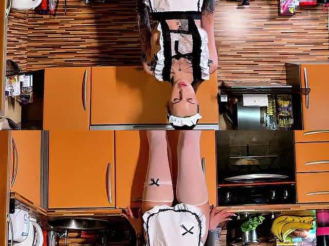 Breasty Maid Gets Indecent with a Bang Machine Whilst Tidying Up