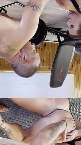 Kandy and Godfather BJ Cum on Abs