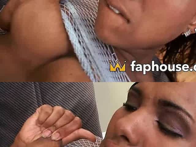 Dark ebony rump biotch in fishnets gets fucked for deep cootchie penetration by black stud