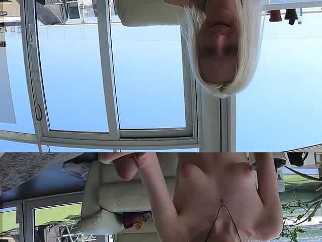 Sexy Blonde Ingrida Gives POV Handjob and Cum on Tits