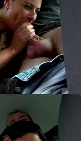 Big ass tattooed chick picked up and fucked in car