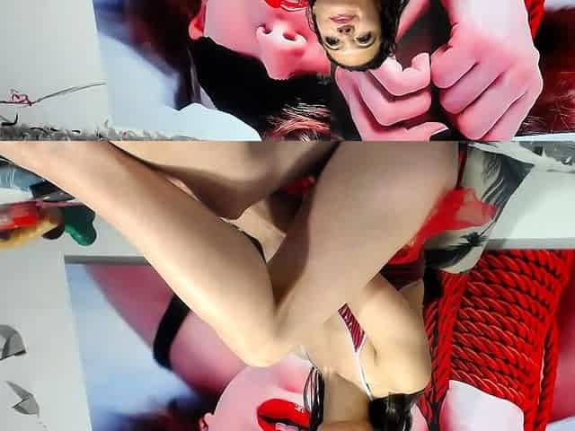 Hot brunette from squirt masturbating on webcam
