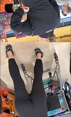 Candid fit mother I'd like to fuck with a large butt in constricted ebony spandex