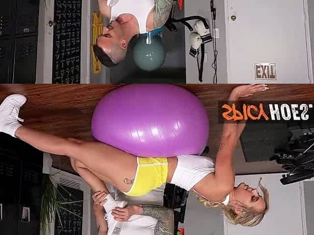 Blond Honey Drilled by 2 Ebony Chaps in the Gyn Whilst Her Boyfriend Watches