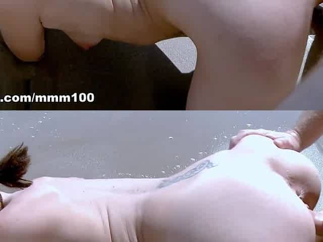 Anal gonzo at the beach with French Mandy Layne - MMM100
