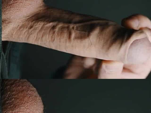 Thick ejaculation in 4K slow motion. Masturbating my large veiny Swedish rod. Uncut and natural foreskin.