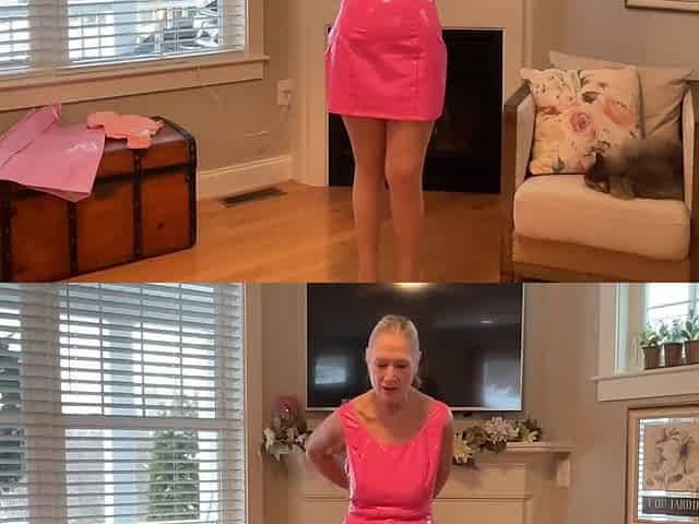 Gilf Danielle Dubonnet Trying On Pink Dress In Front Of 5 Younger Bbc Men