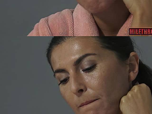Raunchy mommy intercourse act with cum load shot