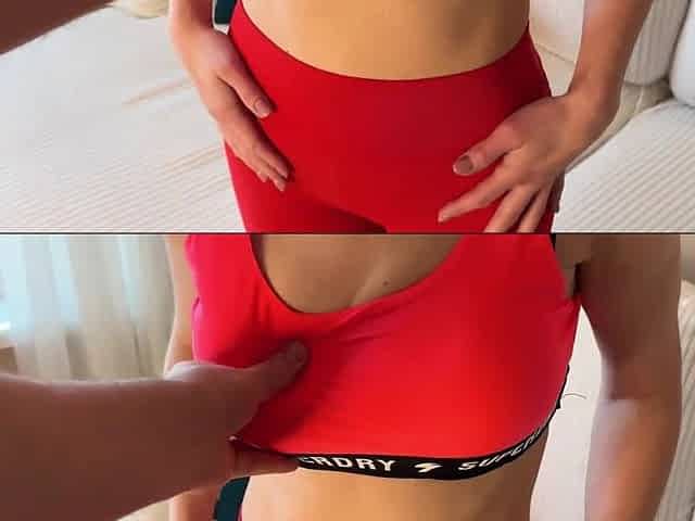 POV fuck with PAWG MILF in sport wear while I'm waiting for my friend
